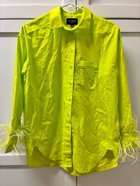 J. Crew Neon Lime Button-Up Shirt